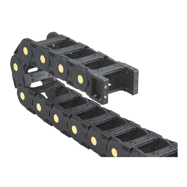 JEZ45Q cable channel. 2.300S125 (45×300 MM, L: 1000 MM, R: 125 mm) - Hochwertige Kabelschleppketten und flexible Kühlmittelschläuche von JFLO für industrielle Maschinen und Automatisierung. Langlebig, effizient und für präzise Anwendungen in CNC-Maschinen und Produktionslinien entwickelt.